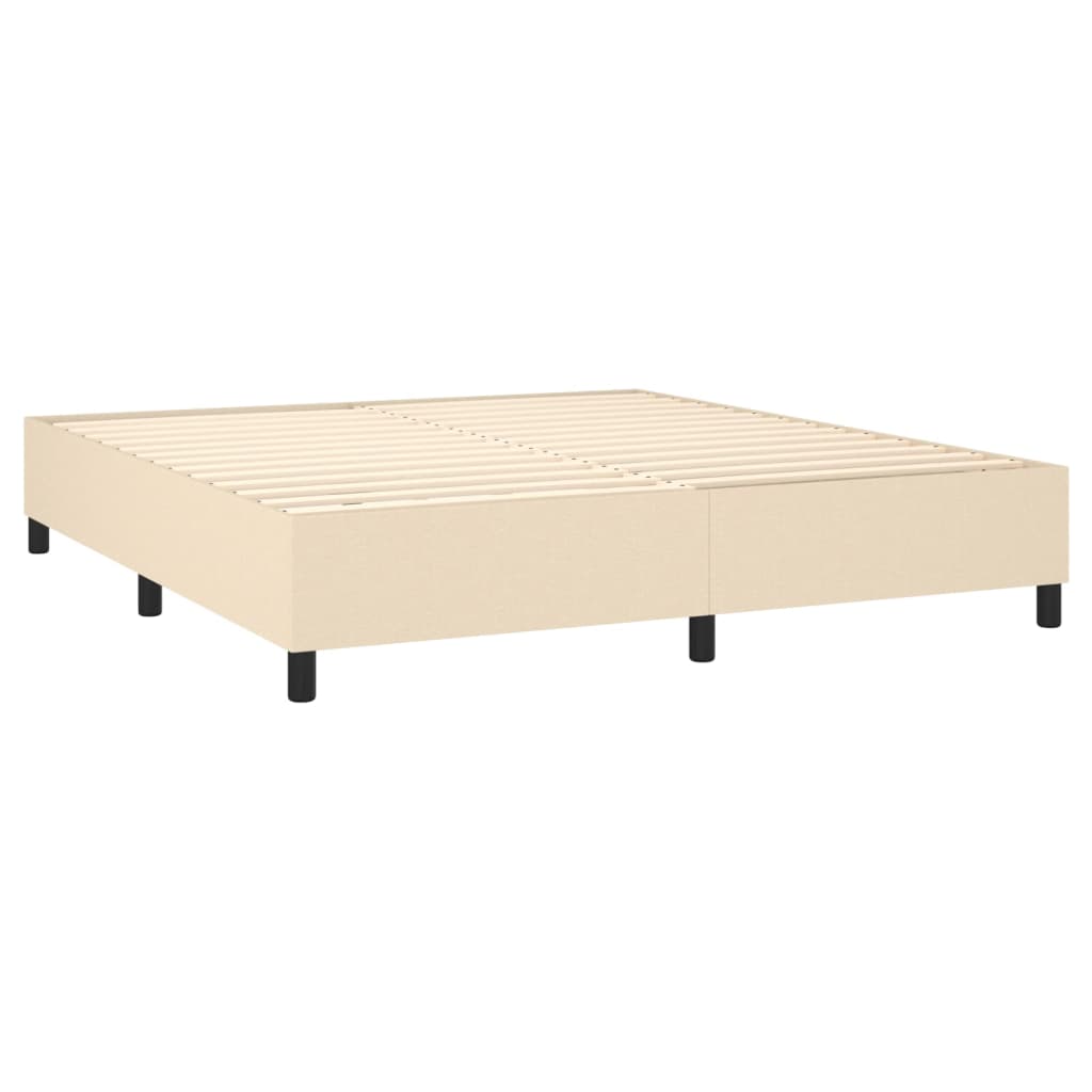 Okvir za krevet s oprugom krem 160x200 cm od tkanine