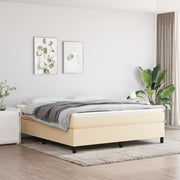 Okvir za krevet s oprugom krem 160x200 cm od tkanine