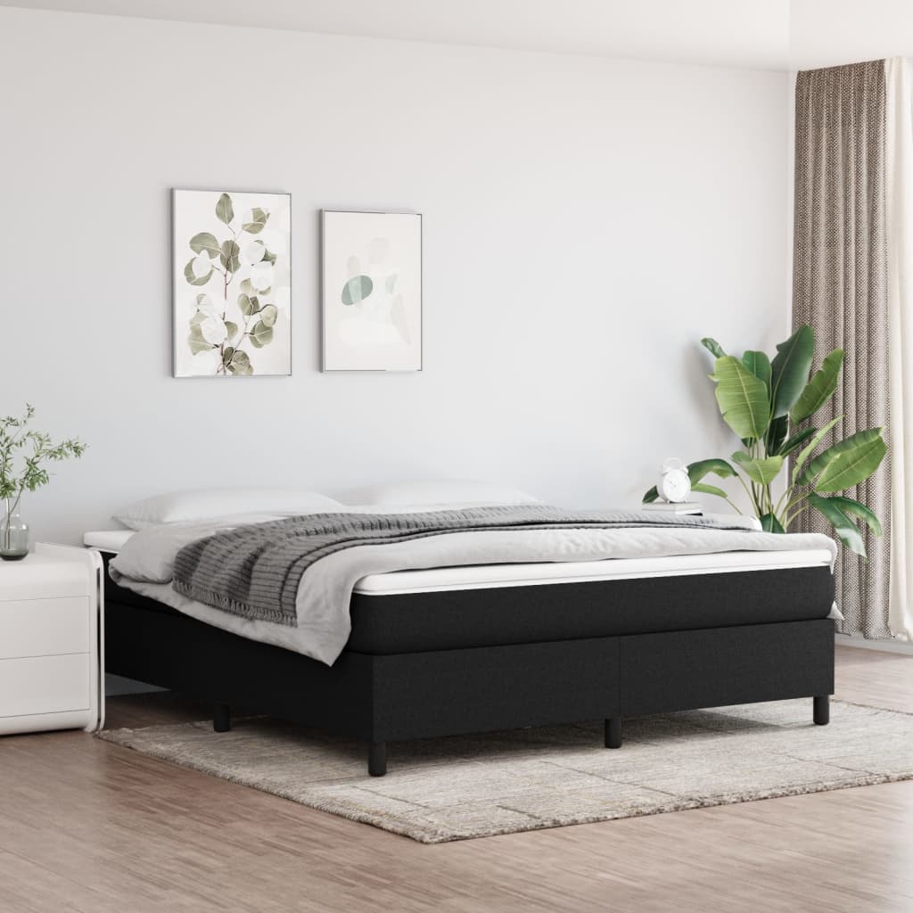 Okvir za krevet s oprugom crni 180x200 cm od tkanine