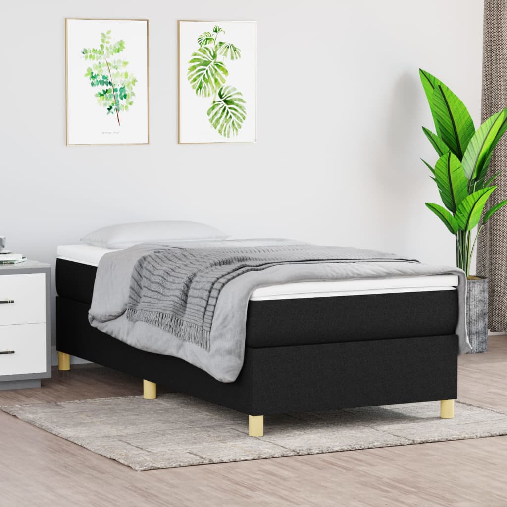 Okvir za krevet s oprugom crni 80x200cm od tkanine