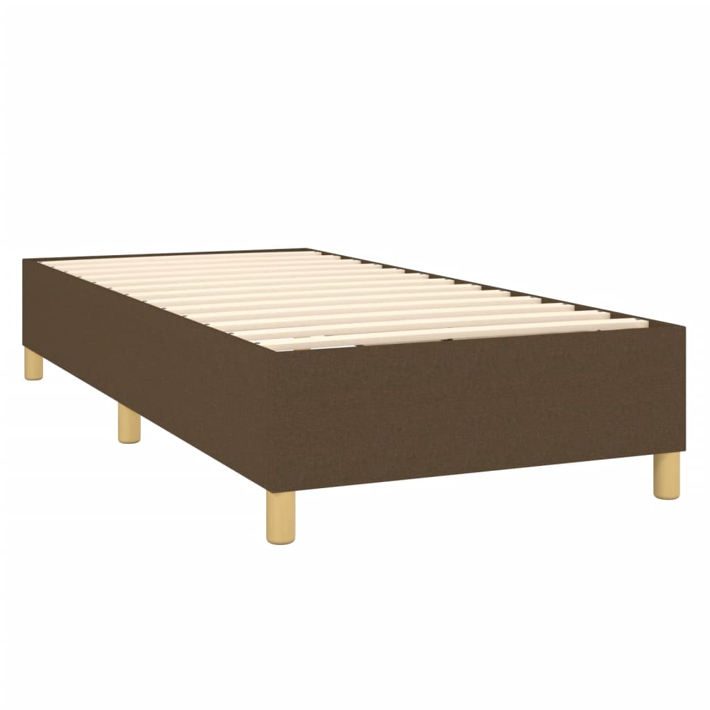 Okvir za krevet s oprugom tamnosmeđi 80x200 cm od tkanine