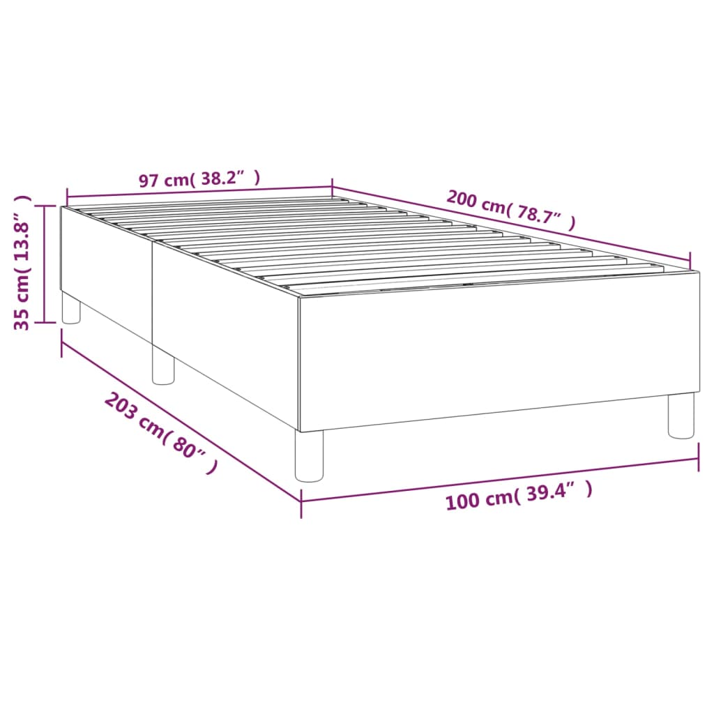 Okvir za krevet s oprugom svjetlosivi 100x200 cm od tkanine