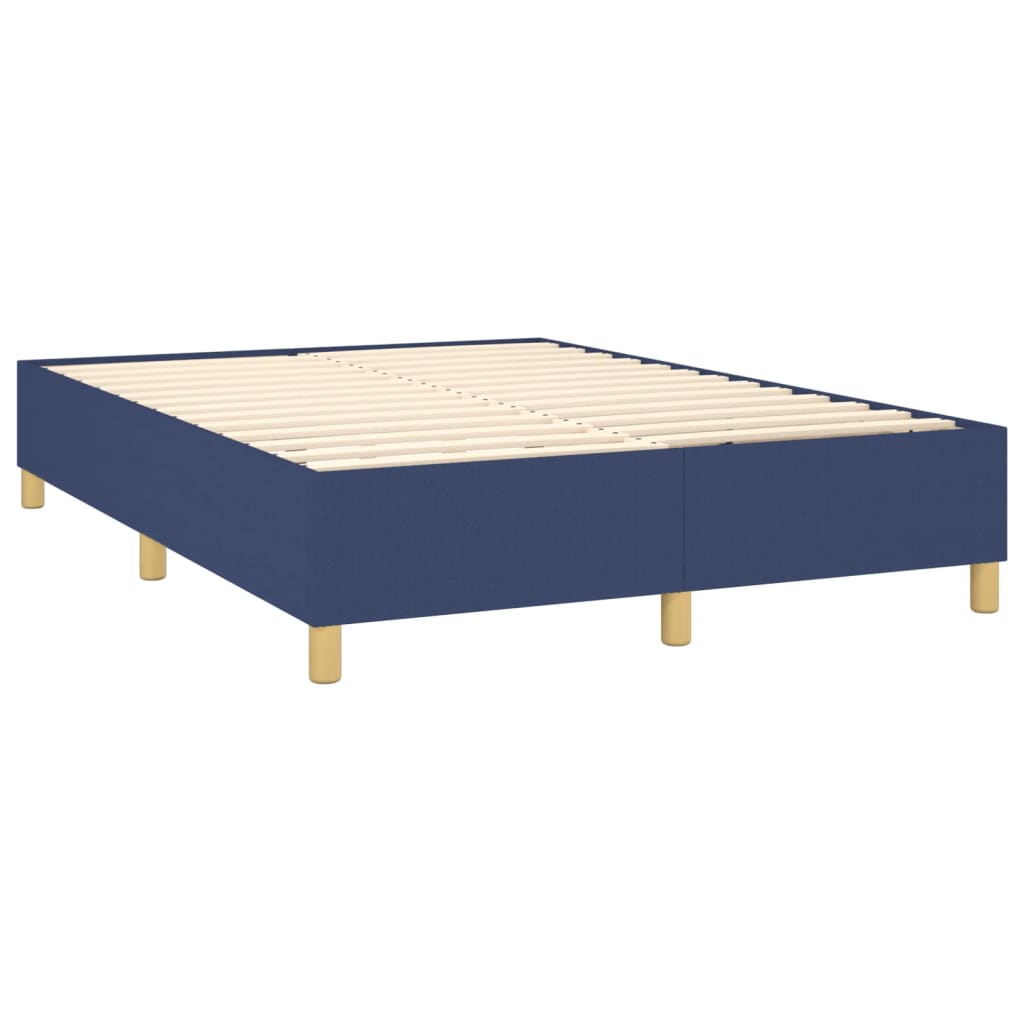 Okvir za krevet s oprugom plavi 140 x 200 cm od tkanine