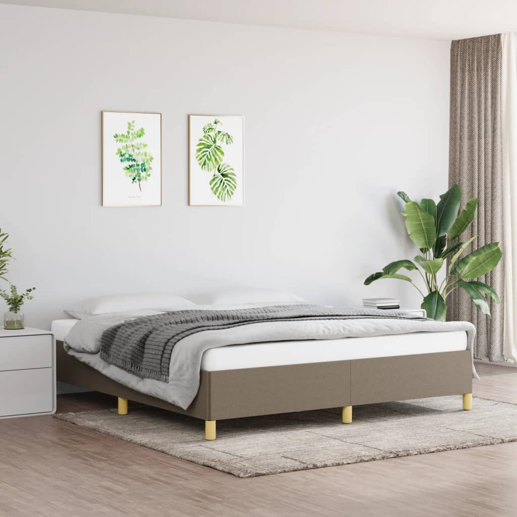 Okvir za krevet s oprugom smeđesivi 160x200 cm od tkanine