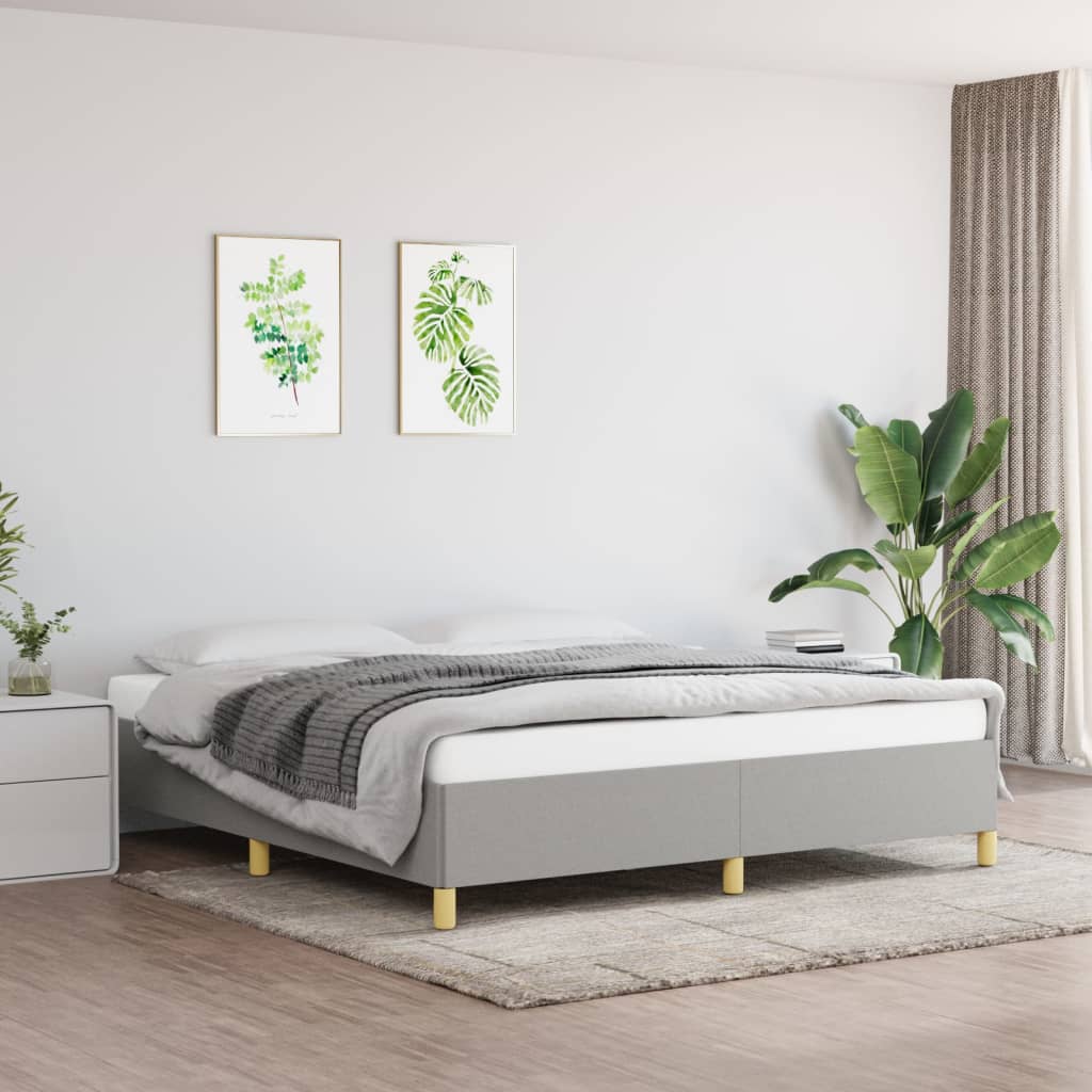 Okvir za krevet s oprugom svjetlosivi 180x200 cm od tkanine