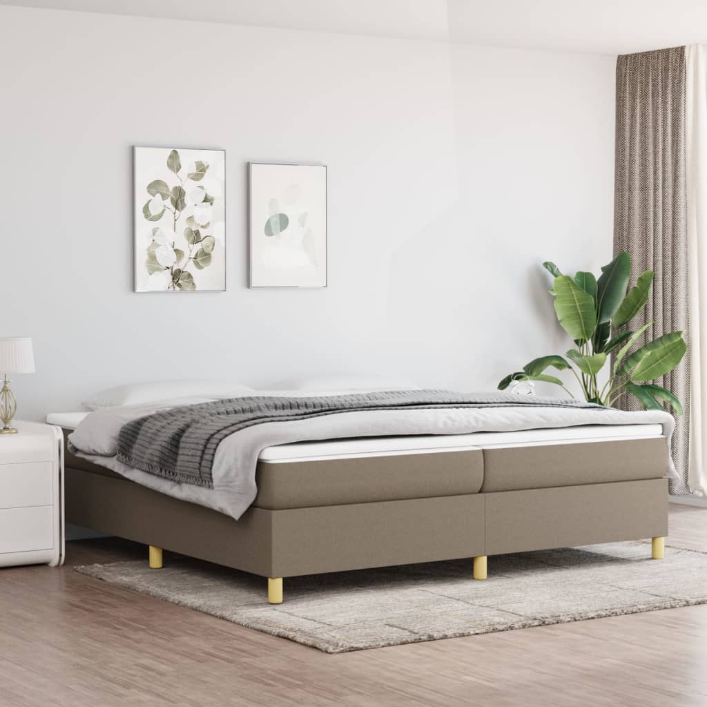 Okvir za krevet s oprugom smeđesivi 200x200 cm od tkanine
