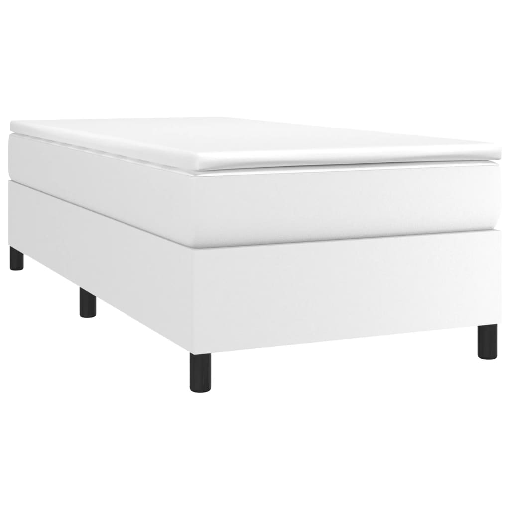 Okvir za krevet s oprugom bijeli 80 x 200 cm od umjetne kože