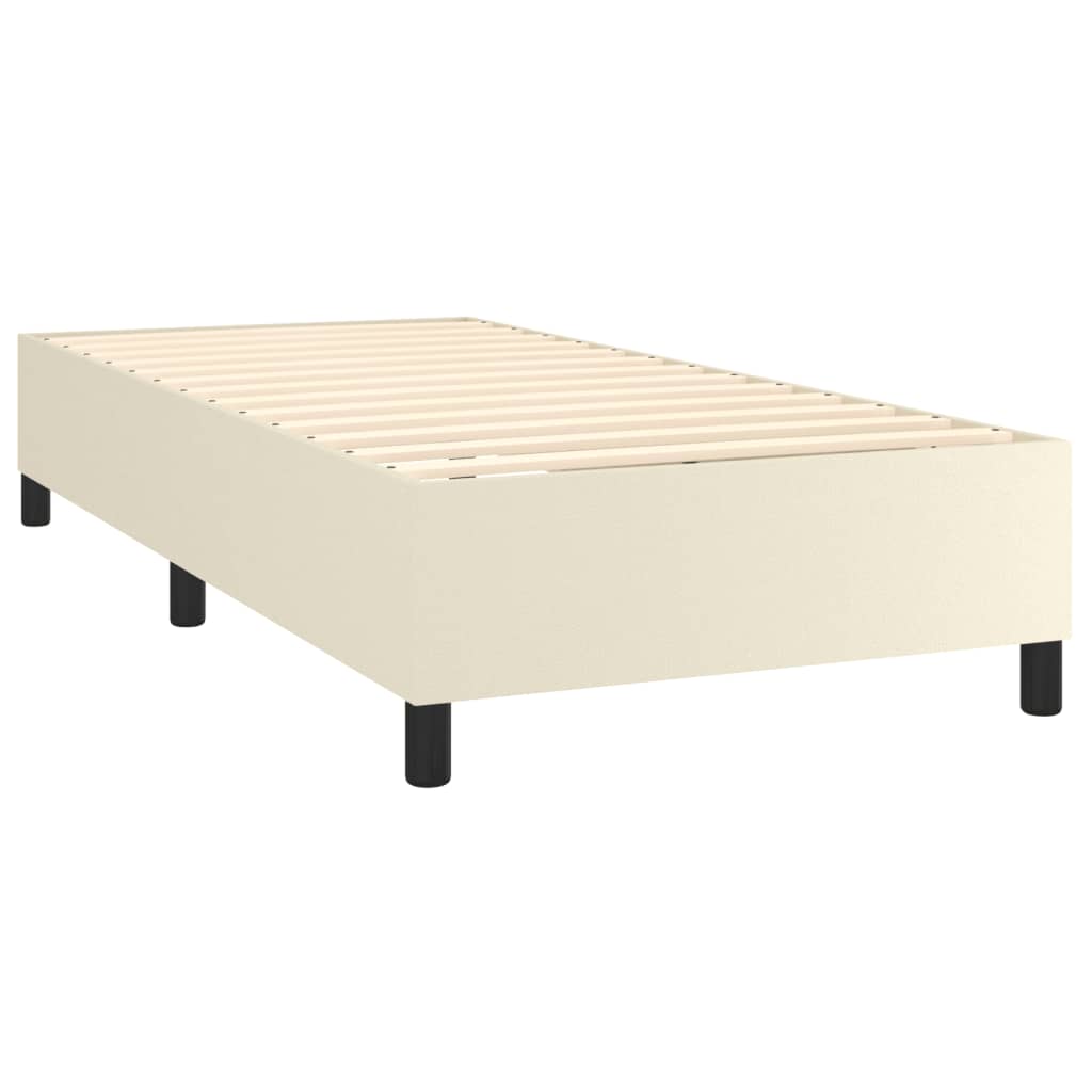 Okvir za krevet s oprugom krem 80 x 200 cm od umjetne kože