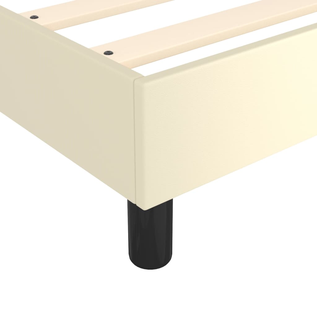 Okvir za krevet s oprugom krem 80 x 200 cm od umjetne kože