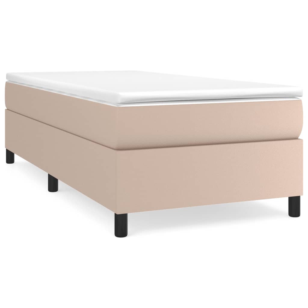 Okvir za krevet s oprugom boja cappuccina 90x190 cm od umjetne kože