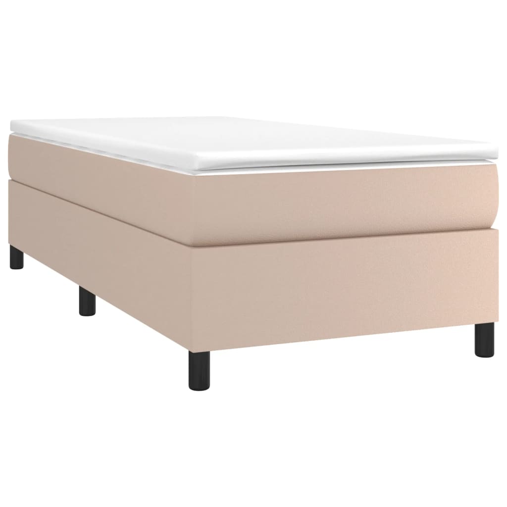 Okvir za krevet s oprugom boja cappuccina 90x190 cm od umjetne kože