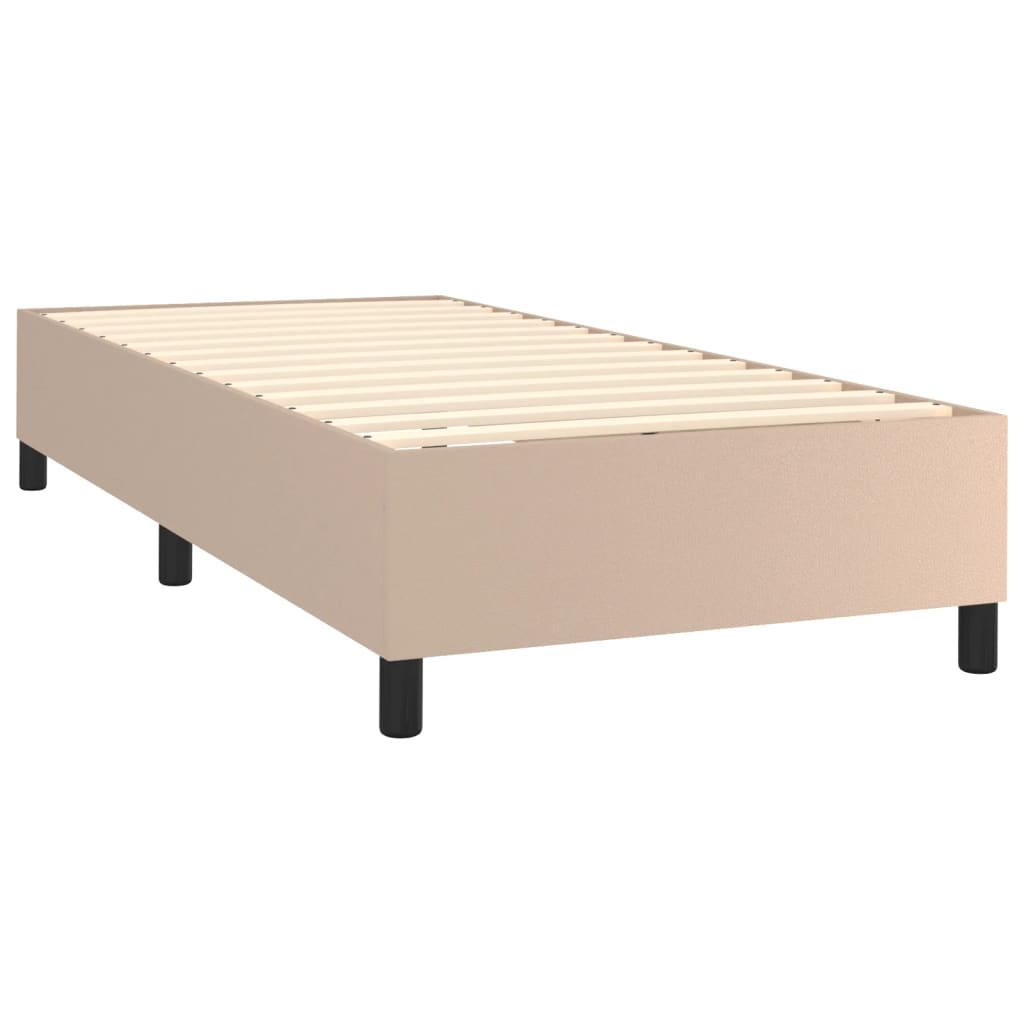 Okvir za krevet s oprugom boja cappuccina 90x190 cm od umjetne kože