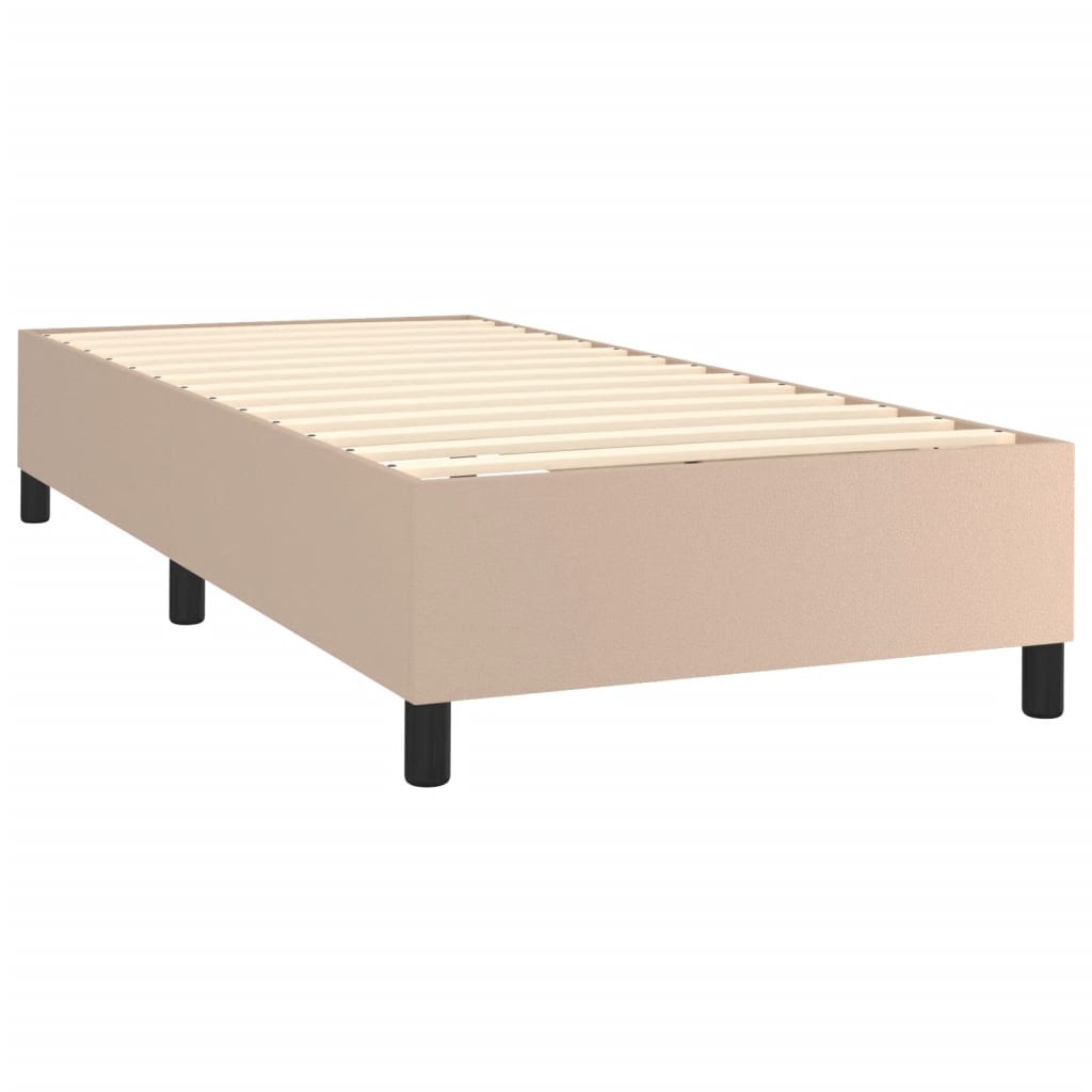 Okvir za krevet s oprugom boja cappuccina 90x200 cm od umjetne kože