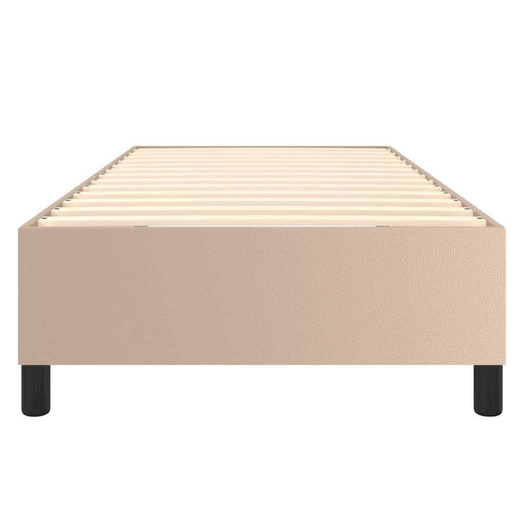 Okvir za krevet s oprugom boja cappuccina 90x200 cm od umjetne kože