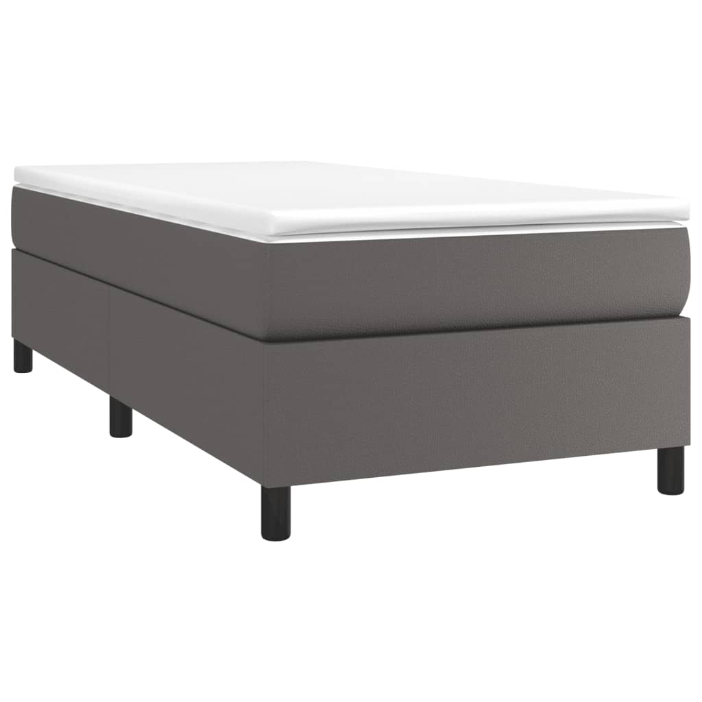 Okvir za krevet s oprugom sivi 100x200 cm od umjetne kože