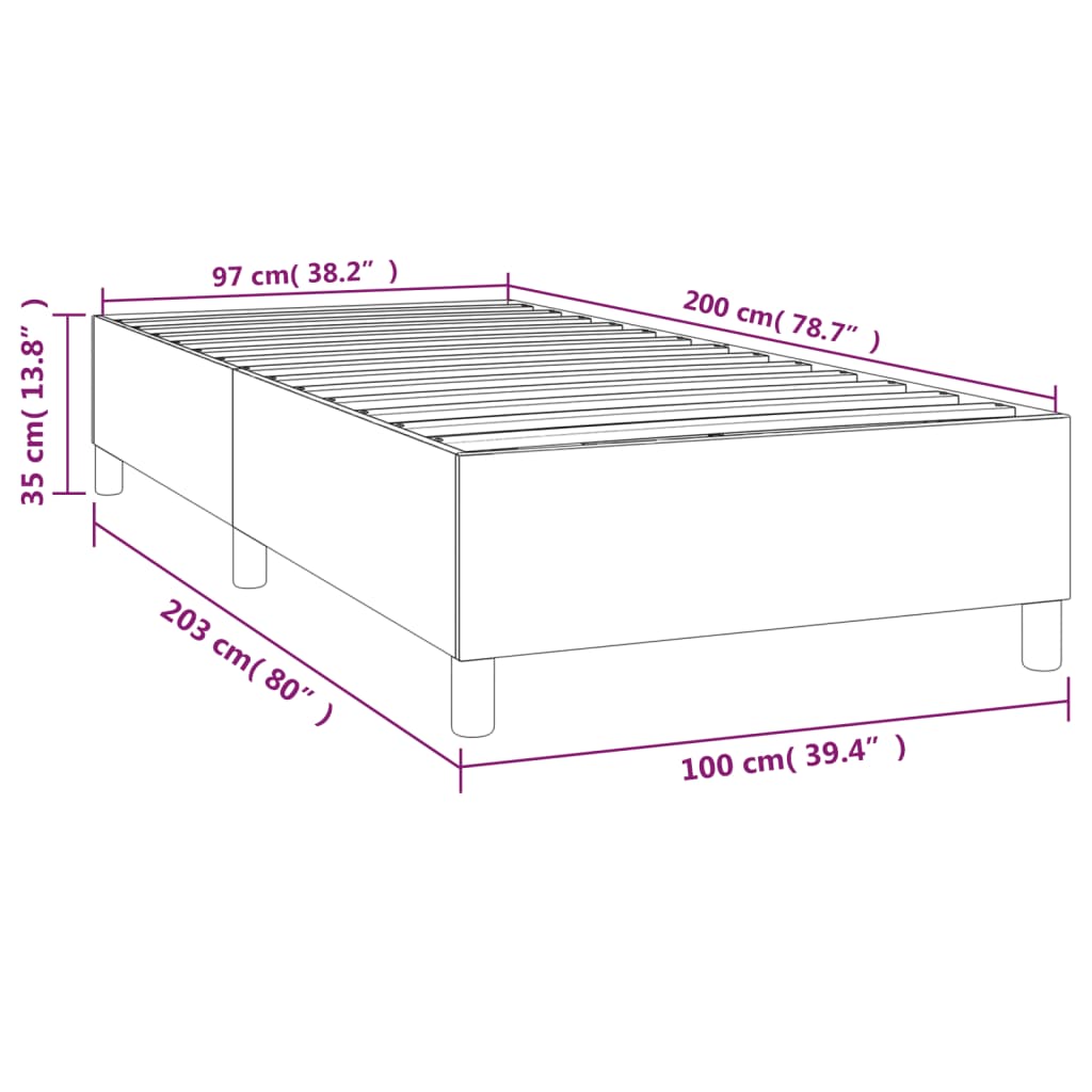 Okvir za krevet s oprugom sivi 100x200 cm od umjetne kože