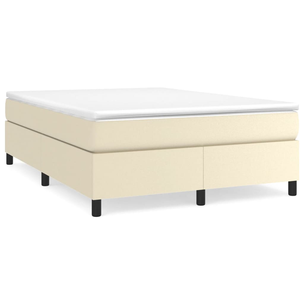 Okvir za krevet s oprugom krem 140x190 cm od umjetne kože