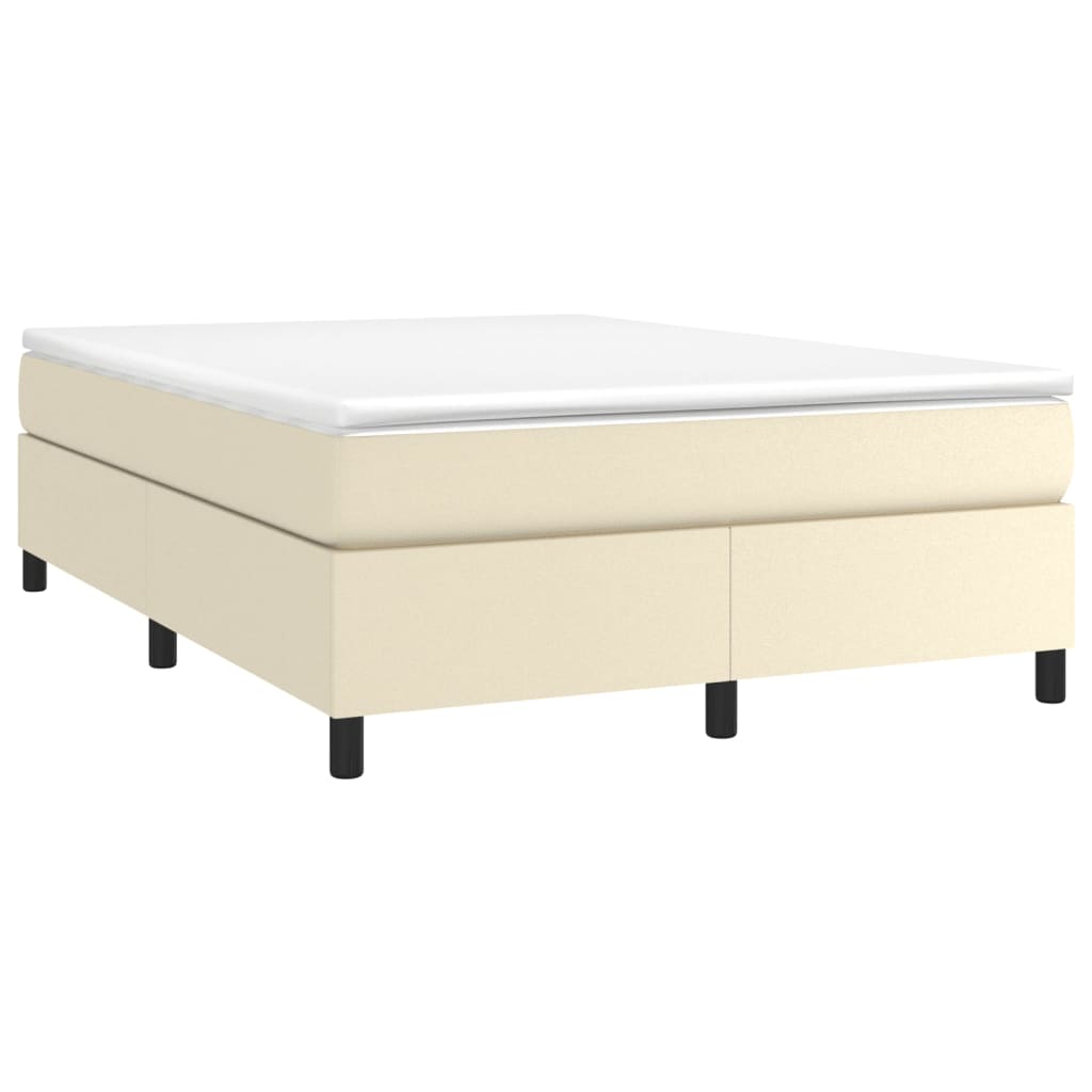 Okvir za krevet s oprugom krem 140x190 cm od umjetne kože