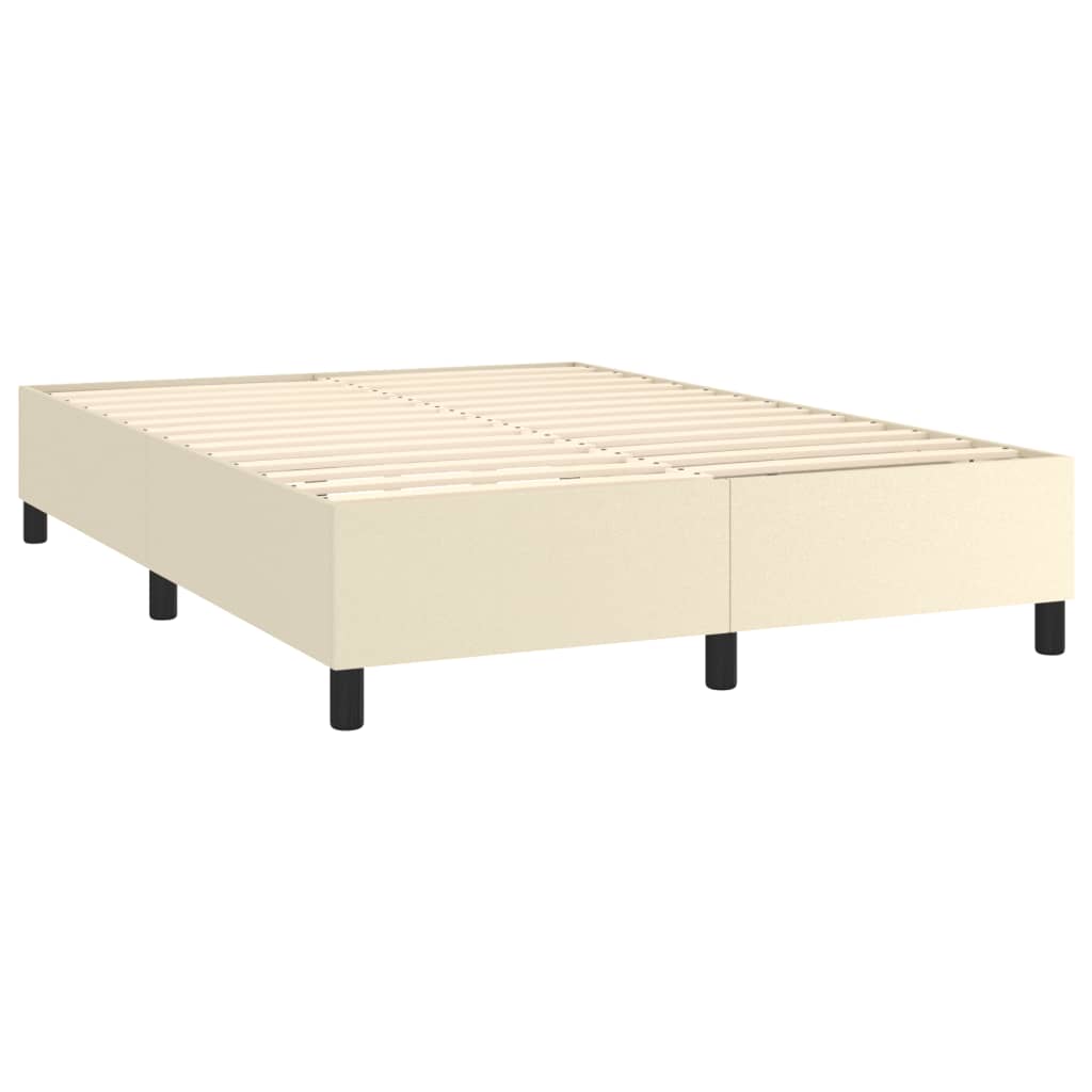 Okvir za krevet s oprugom krem 140x190 cm od umjetne kože
