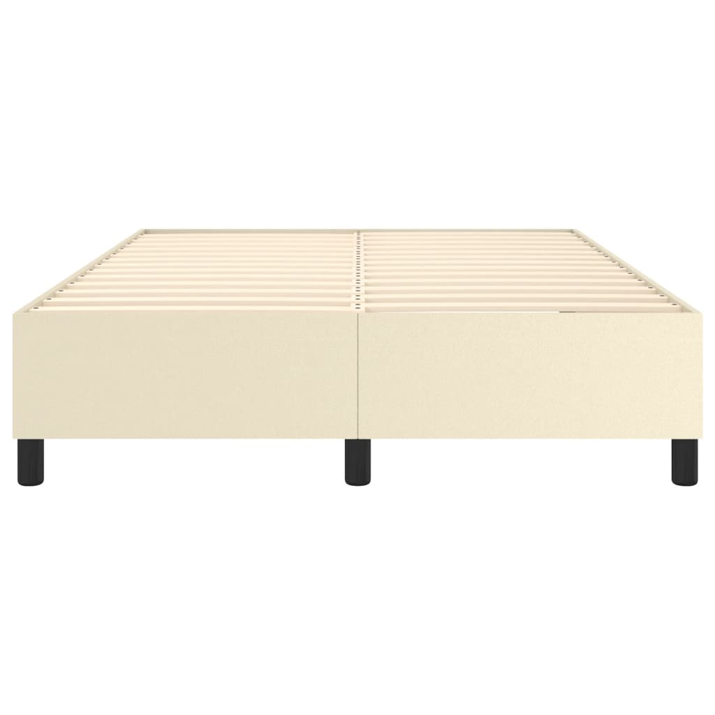 Okvir za krevet s oprugom krem 140x190 cm od umjetne kože