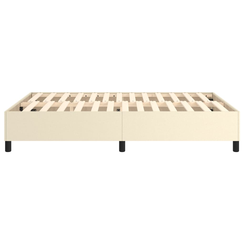 Okvir za krevet s oprugom krem 140x190 cm od umjetne kože