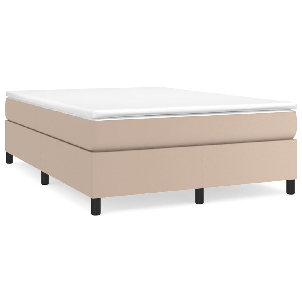 Okvir za krevet s oprugom boja cappuccina 140x190 cm od umjetne kože