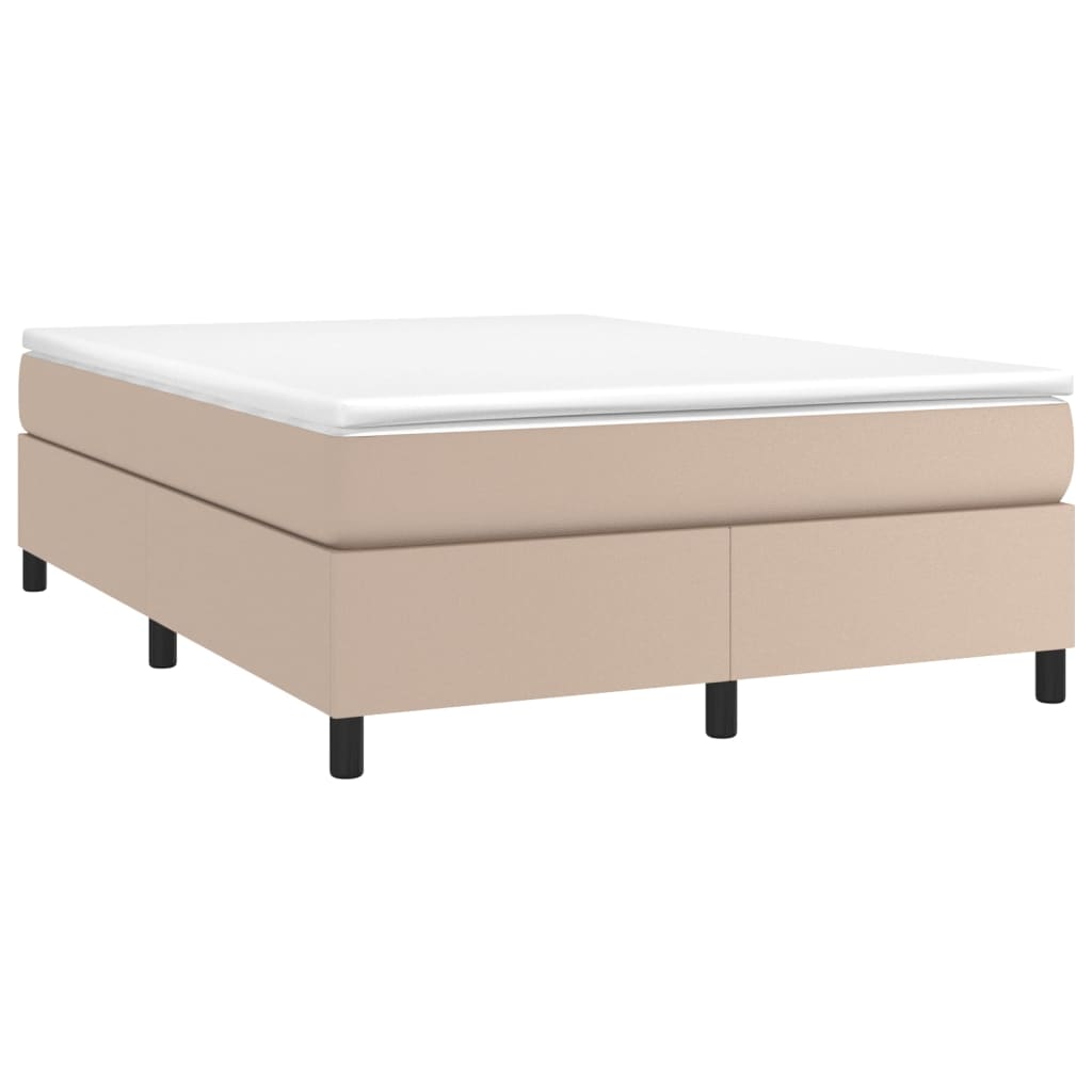 Okvir za krevet s oprugom boja cappuccina 140x190 cm od umjetne kože