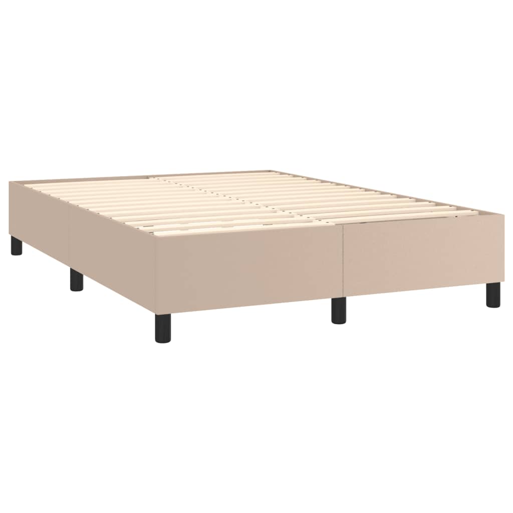 Okvir za krevet s oprugom boja cappuccina 140x190 cm od umjetne kože