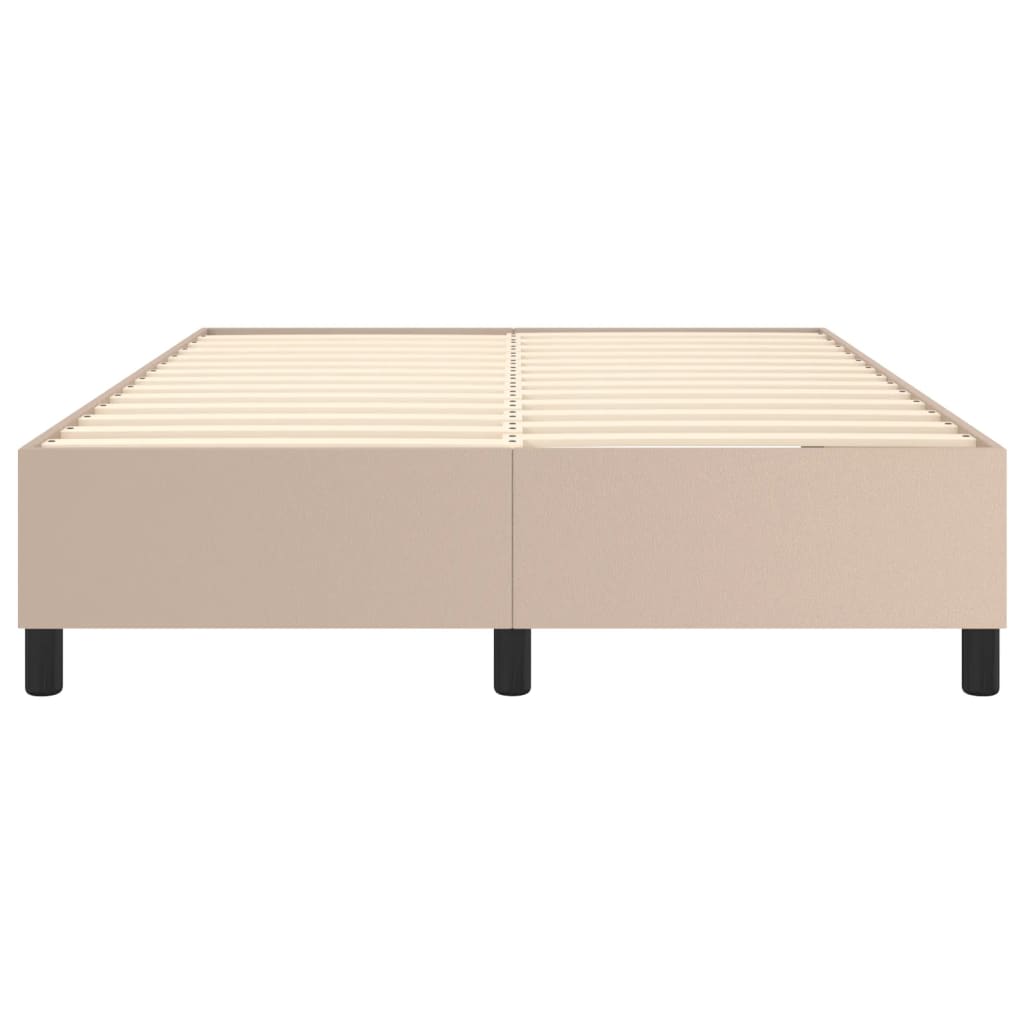 Okvir za krevet s oprugom boja cappuccina 140x190 cm od umjetne kože