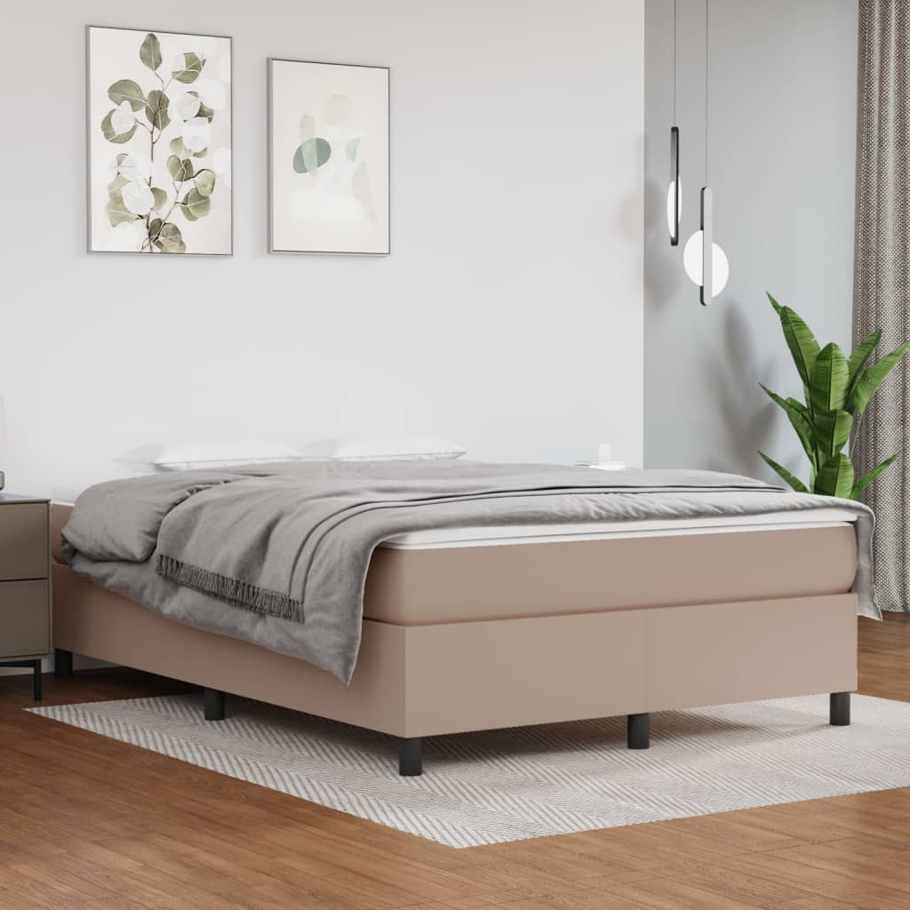 Okvir za krevet s oprugom boja cappuccina 140x190 cm od umjetne kože