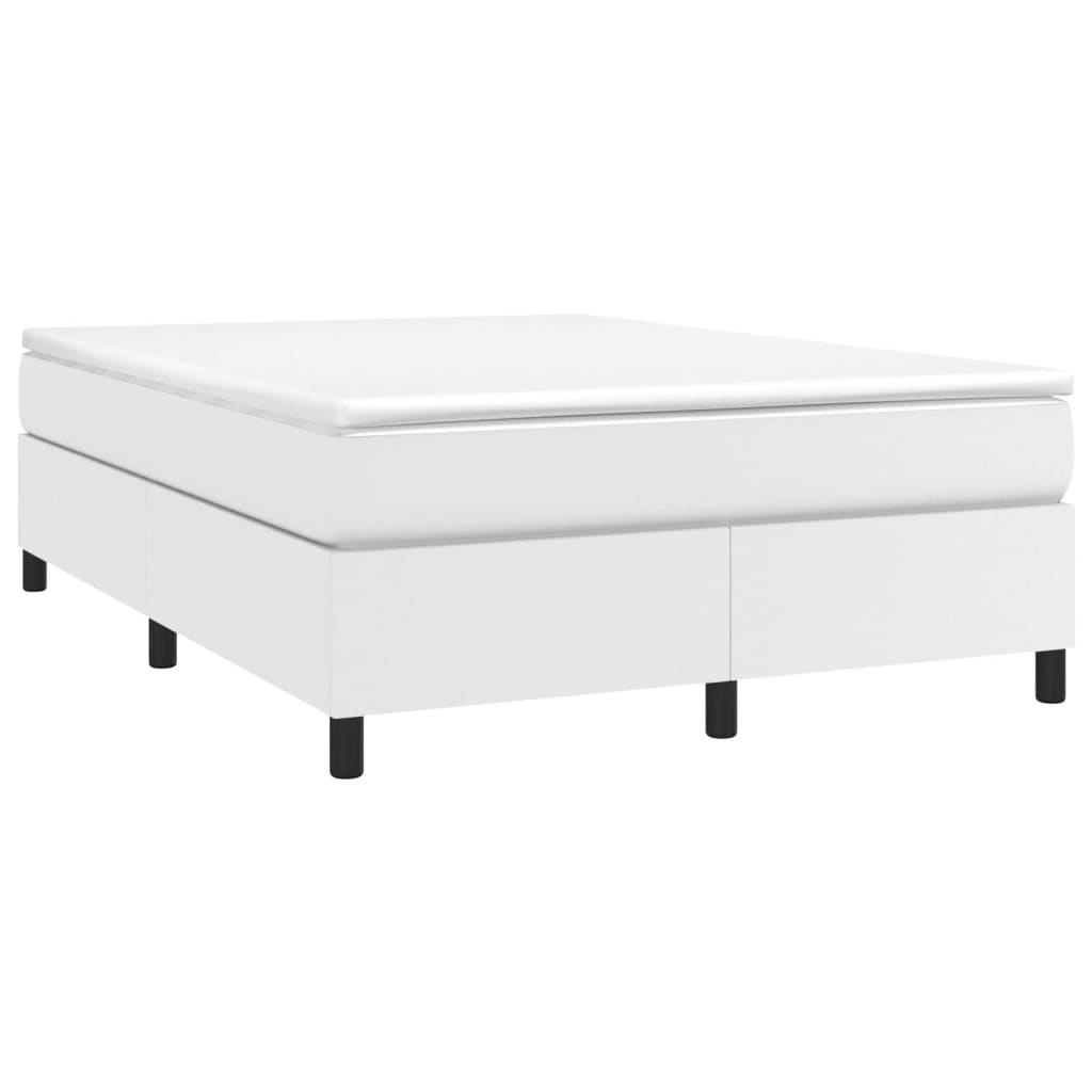 Okvir za krevet s oprugom bijela 140x200 cm od umjetne kože
