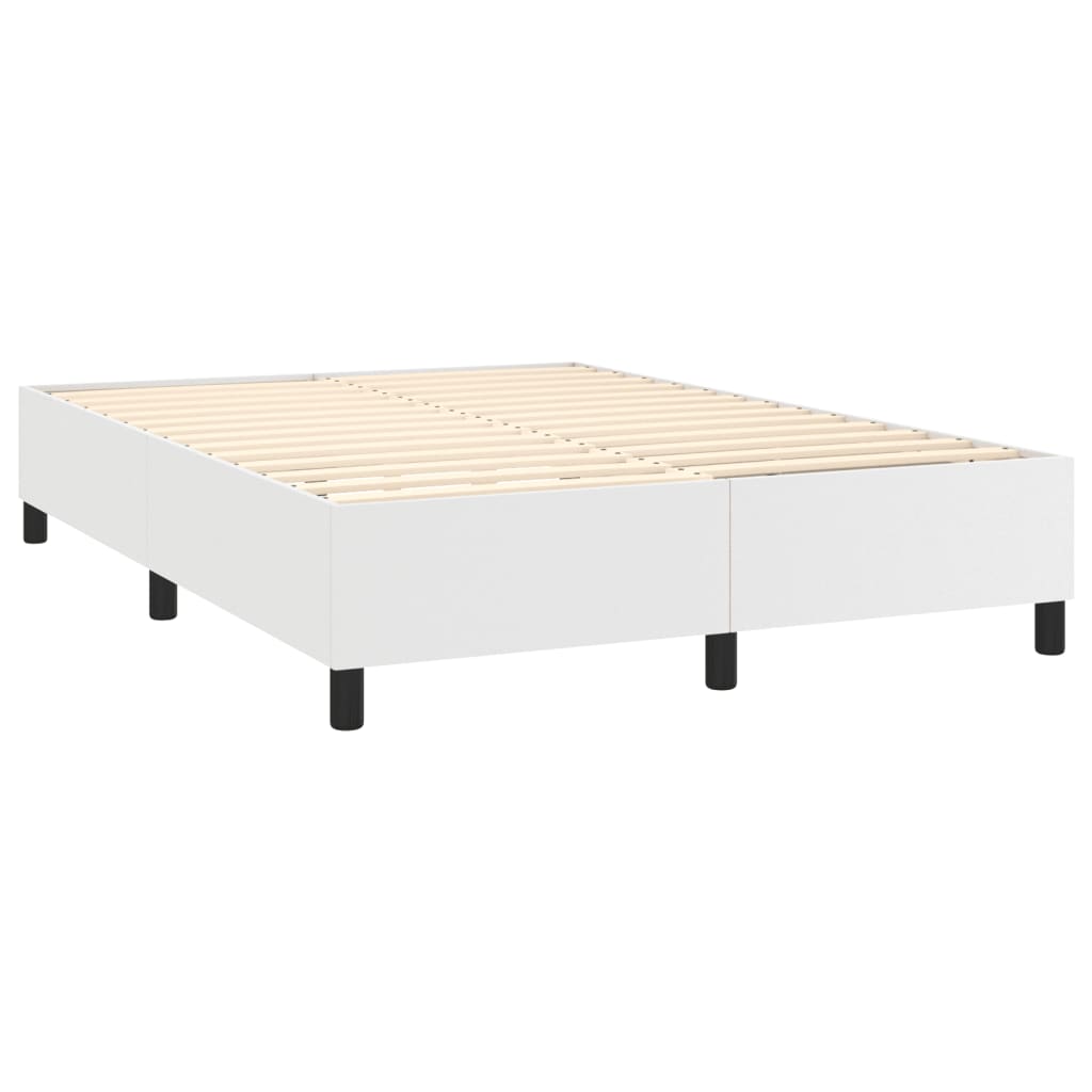 Okvir za krevet s oprugom bijela 140x200 cm od umjetne kože