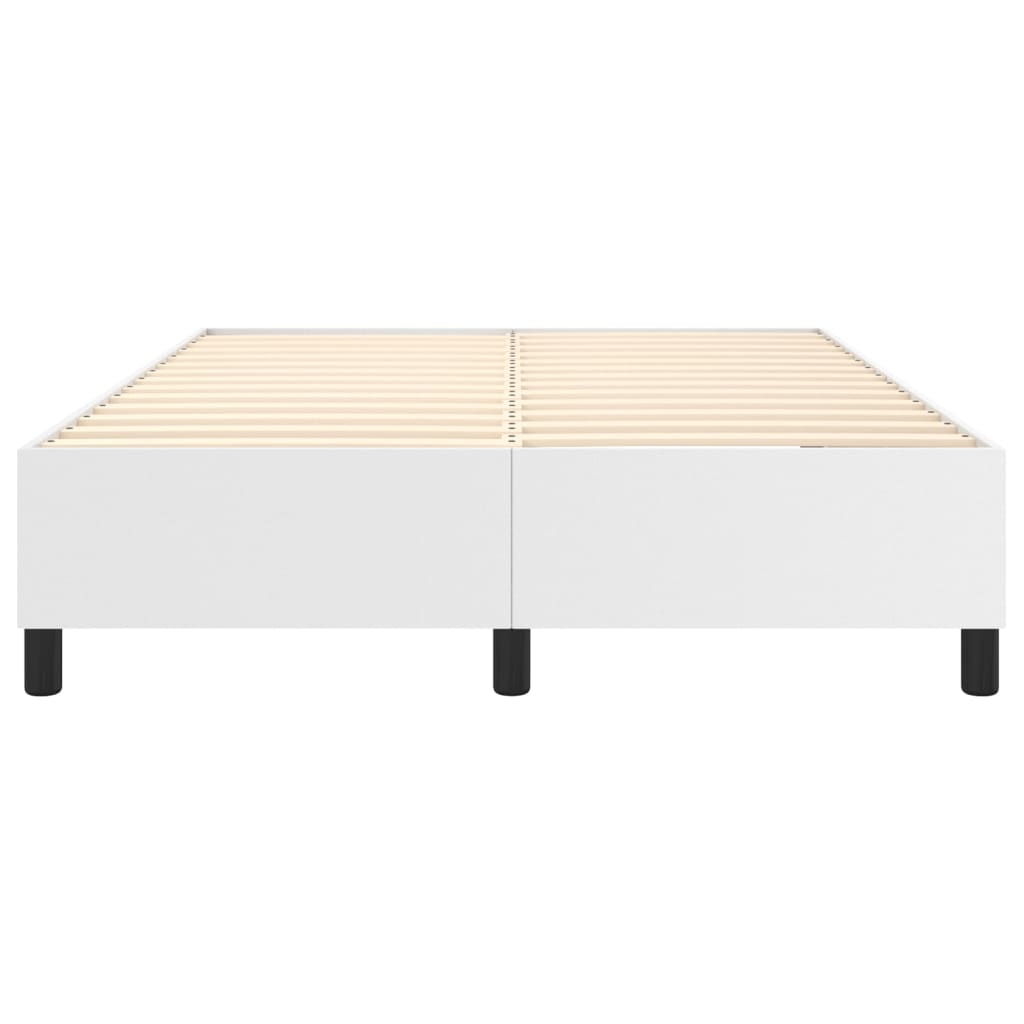 Okvir za krevet s oprugom bijela 140x200 cm od umjetne kože