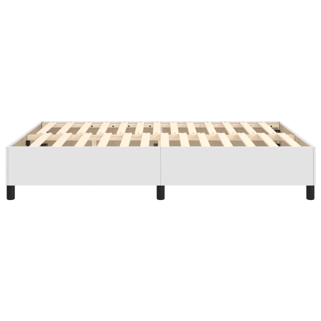 Okvir za krevet s oprugom bijela 140x200 cm od umjetne kože