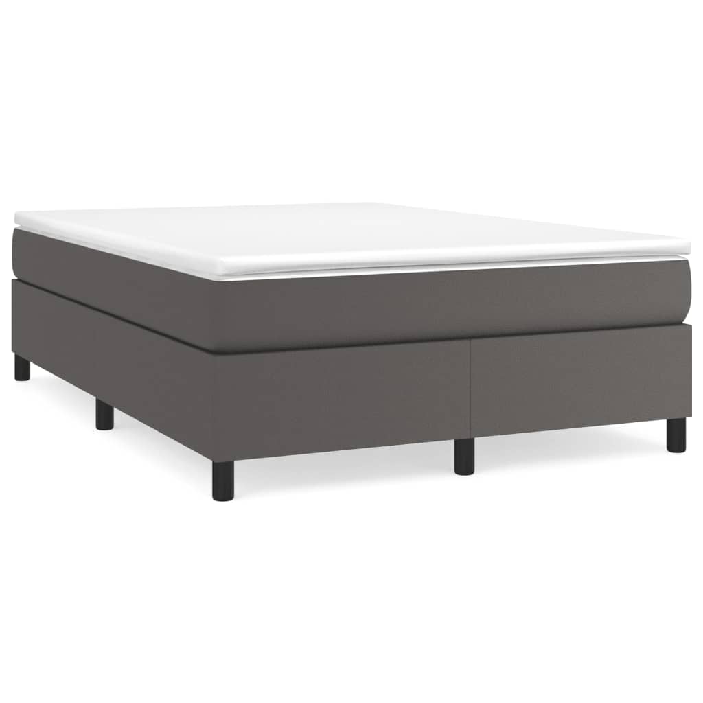 Okvir za krevet s oprugom sivi 140x200 cm od umjetne kože