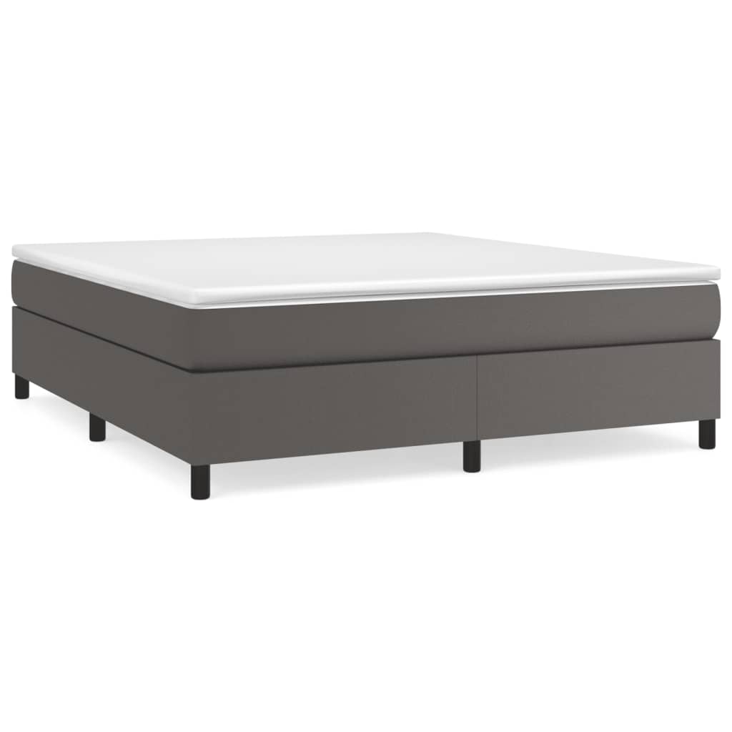 Okvir za krevet s oprugom sivi 160x200 cm od umjetne kože
