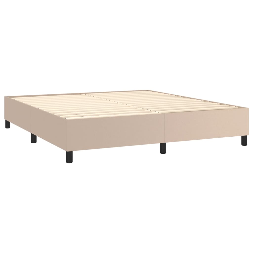Okvir za krevet s oprugom boja cappuccina 160x200cm umjetna koža