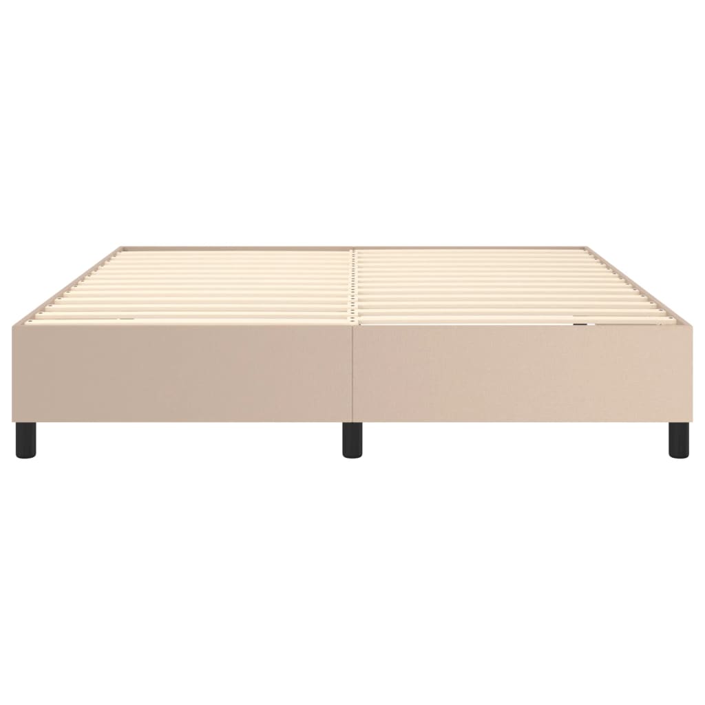 Okvir za krevet s oprugom boja cappuccina 160x200cm umjetna koža