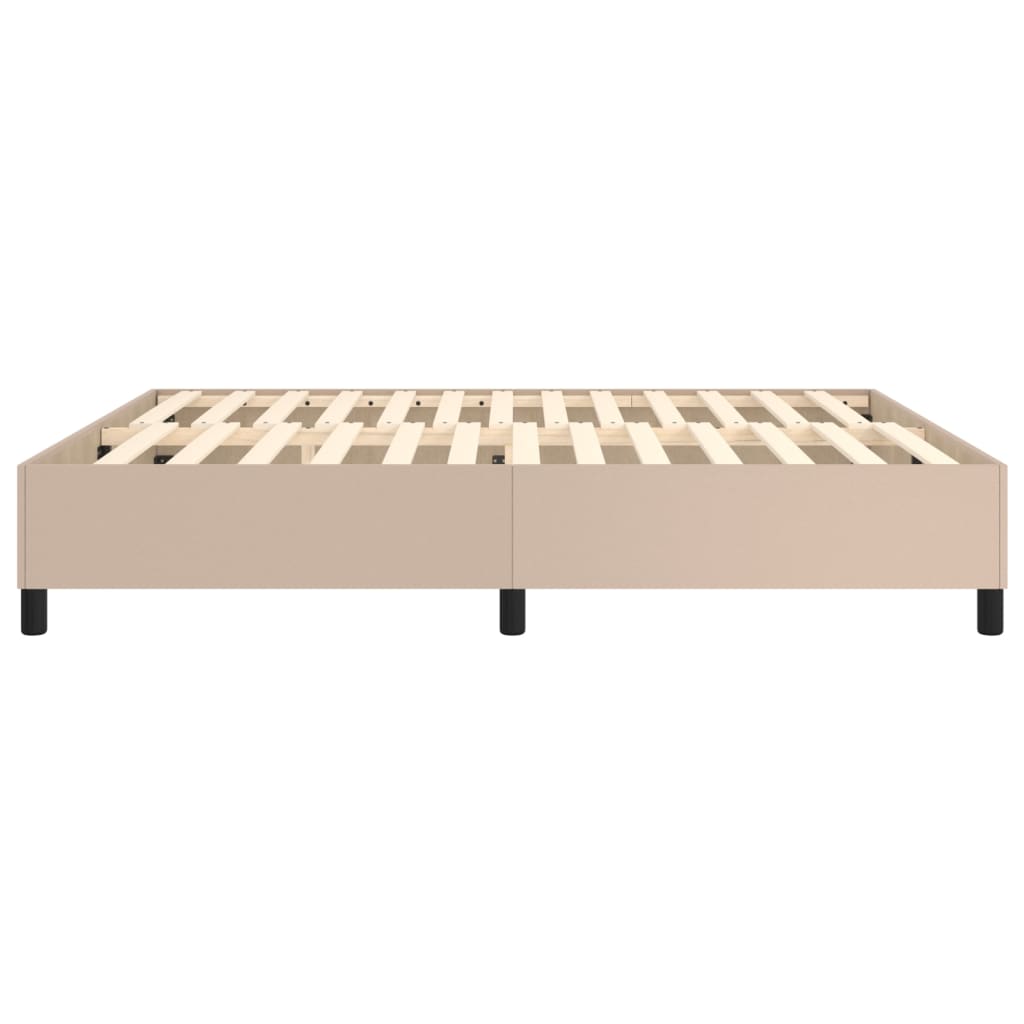 Okvir za krevet s oprugom boja cappuccina 160x200cm umjetna koža