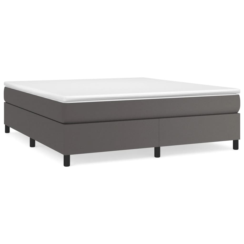 Okvir za krevet s oprugom sivi 180x200 cm od umjetne kože