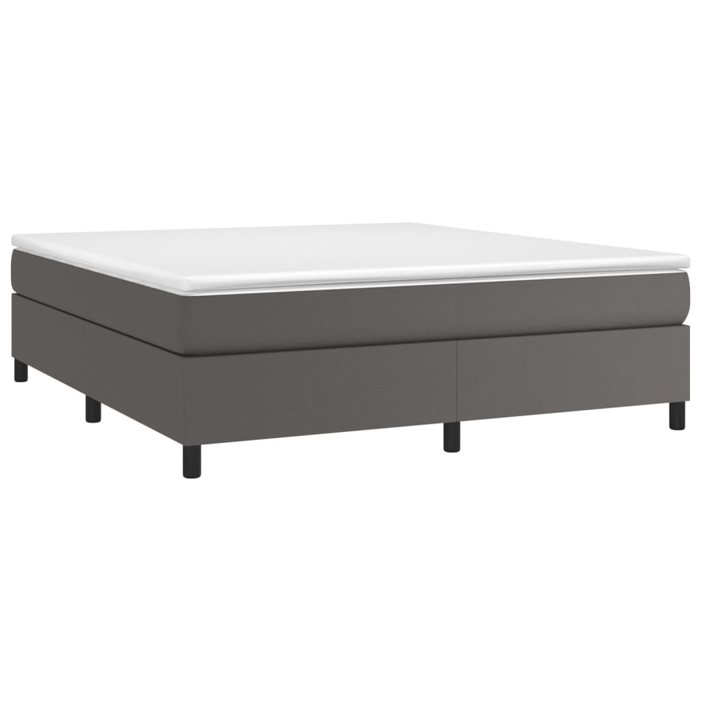 Okvir za krevet s oprugom sivi 180x200 cm od umjetne kože