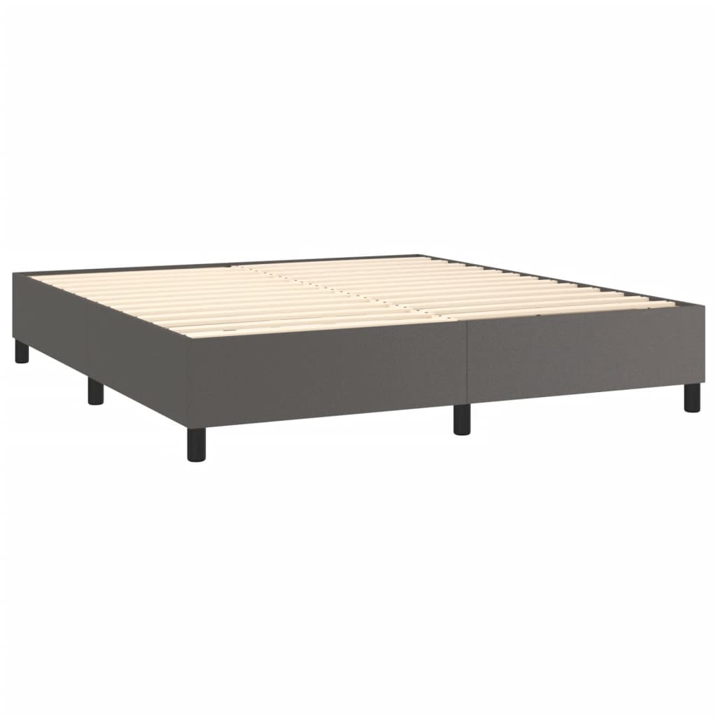 Okvir za krevet s oprugom sivi 180x200 cm od umjetne kože