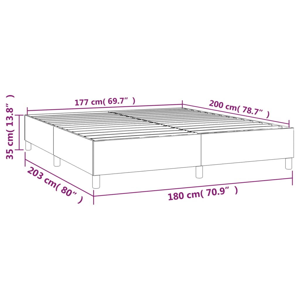 Okvir za krevet s oprugom sivi 180x200 cm od umjetne kože