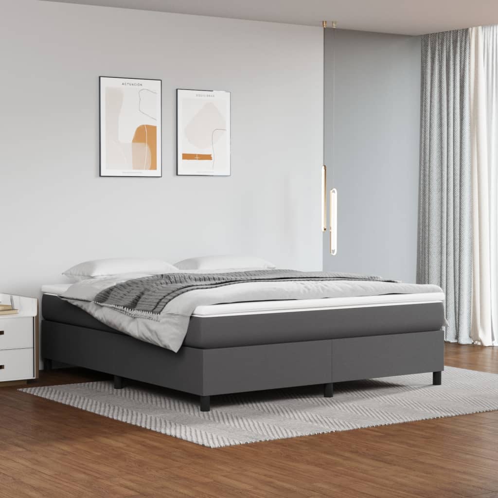 Okvir za krevet s oprugom sivi 180x200 cm od umjetne kože