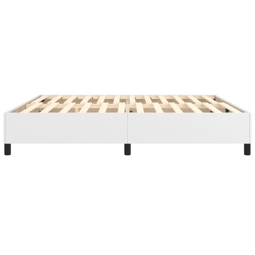 Okvir za krevet s oprugom bijela 200x200 cm od umjetne kože