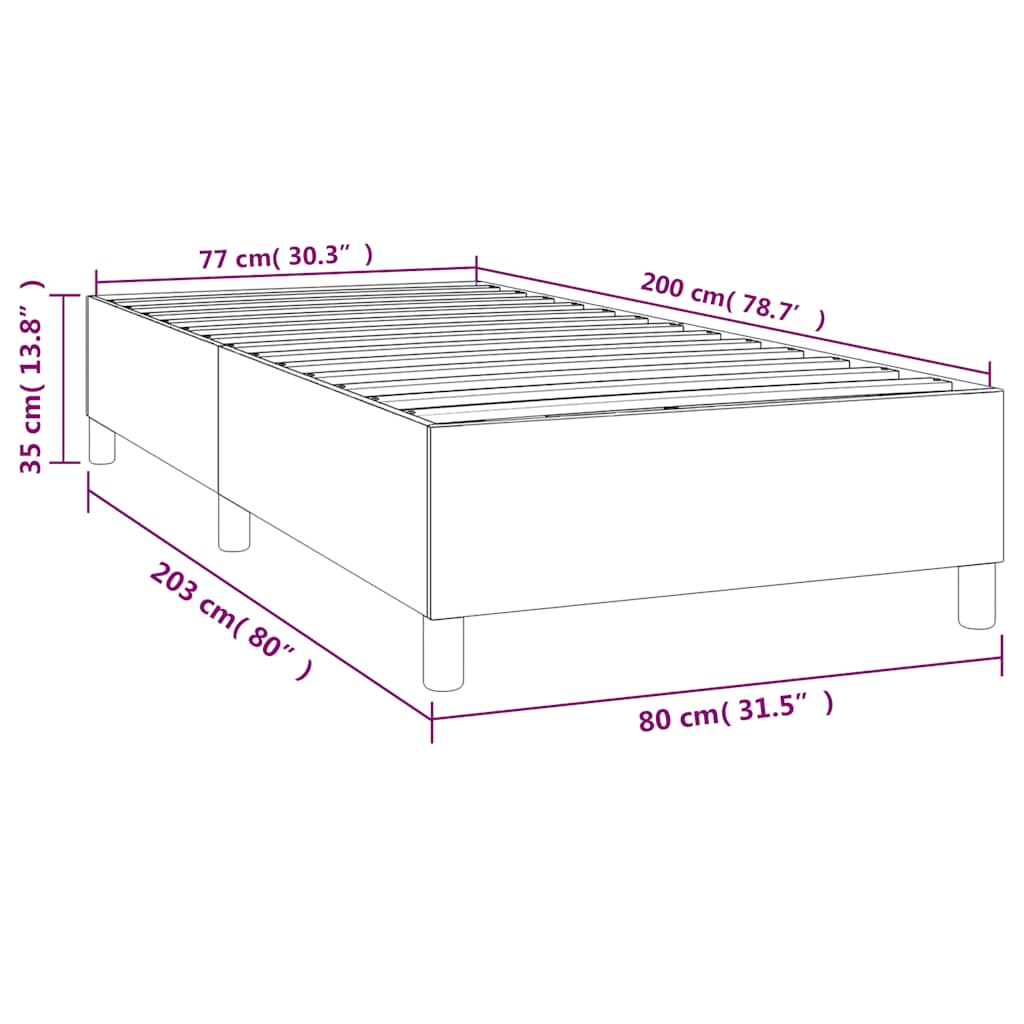 Okvir za krevet s oprugom tamnoplavi 80x200 cm baršunasti