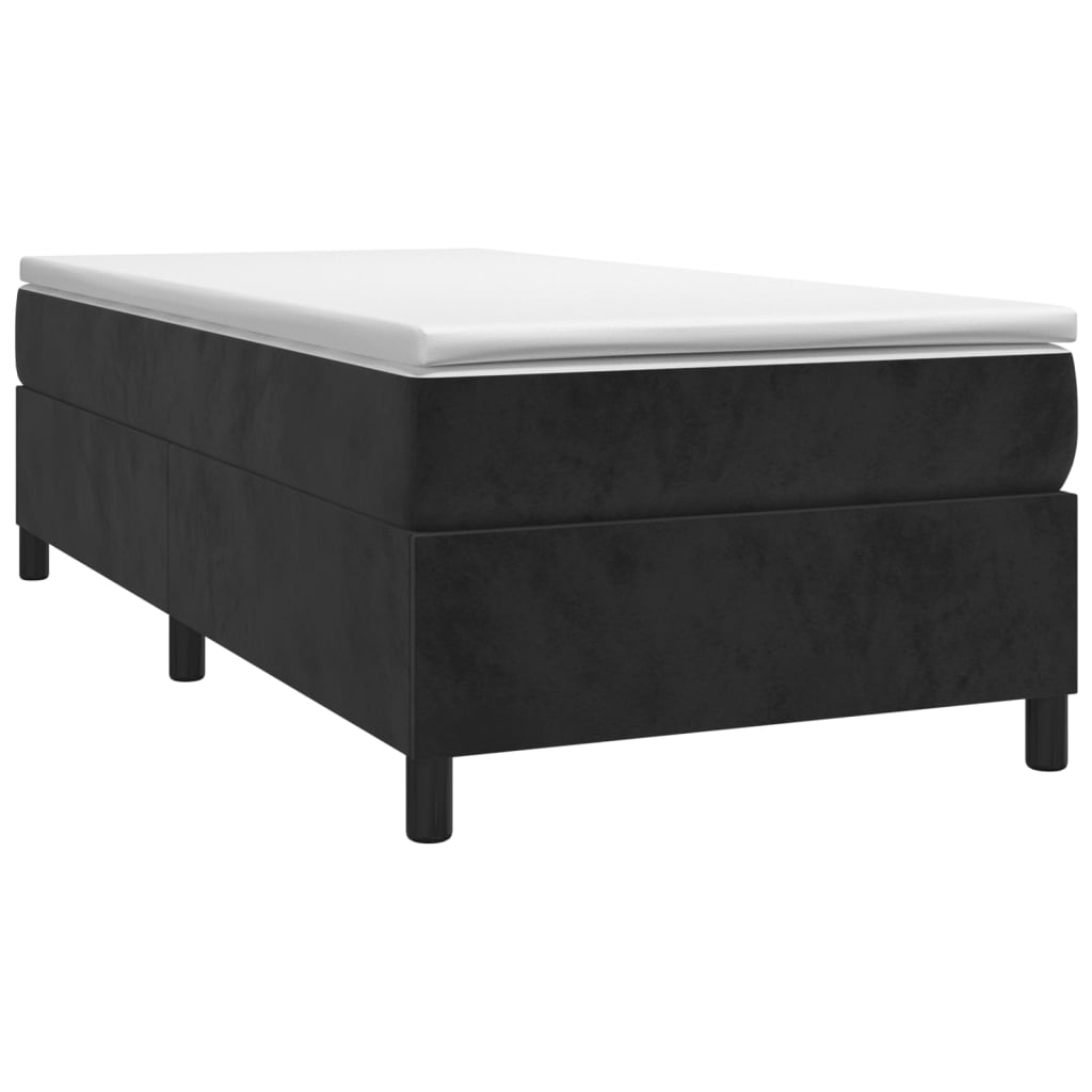 Okvir za krevet s oprugom crni 90x200 cm baršunasti
