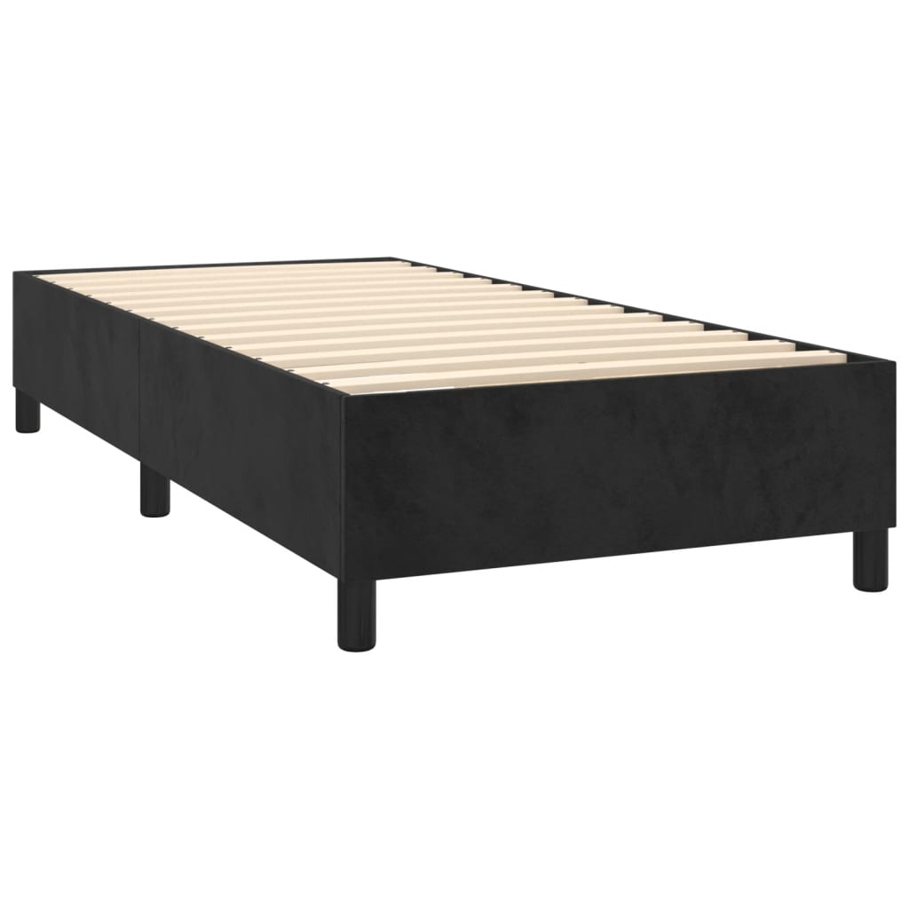 Okvir za krevet s oprugom crni 90x200 cm baršunasti