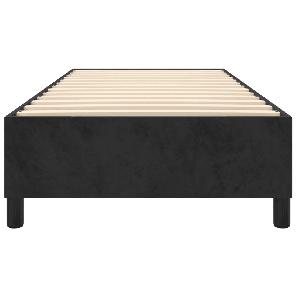 Okvir za krevet s oprugom crni 90x200 cm baršunasti
