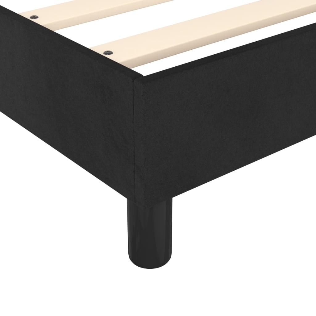 Okvir za krevet s oprugom crni 90x200 cm baršunasti